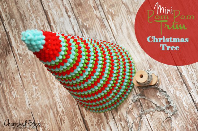 Whimsical Pom Pom Ribbon Christmas Tree via cherishedbliss.com #christmas
