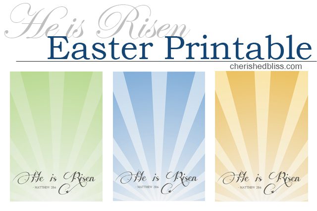 He is Risen Easter Printable