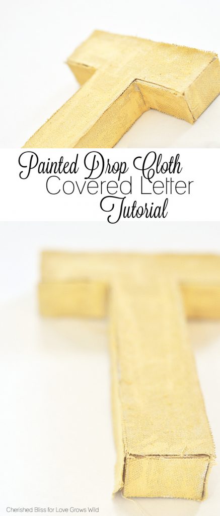 Painted Drop Cloth Covered Letters Tutorial