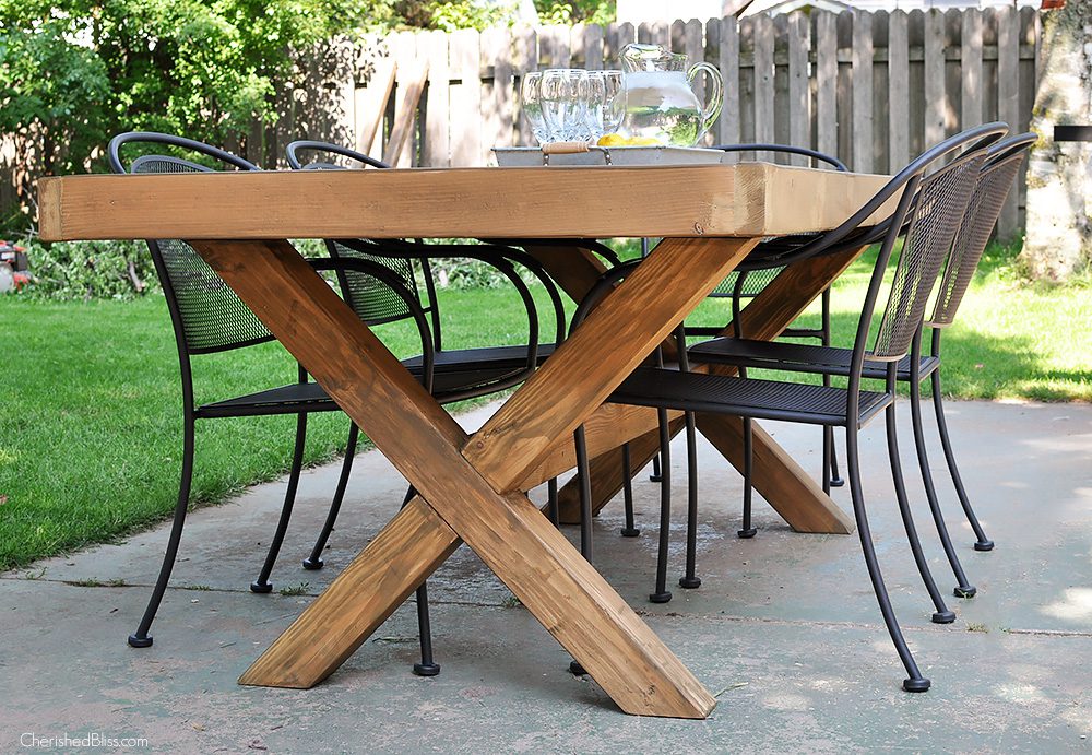DIY Outdoor Table | Free Plans - Cherished Bliss