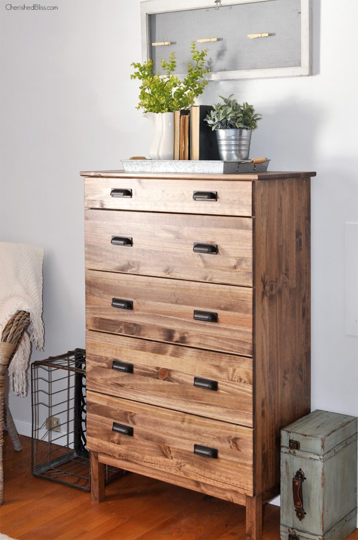 how to stain an ikea tarva dresser - cherished bliss