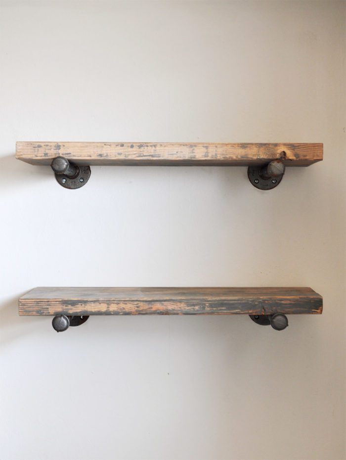 Learn how to Build these Easy DIY Industrial Pipe Shelves. 