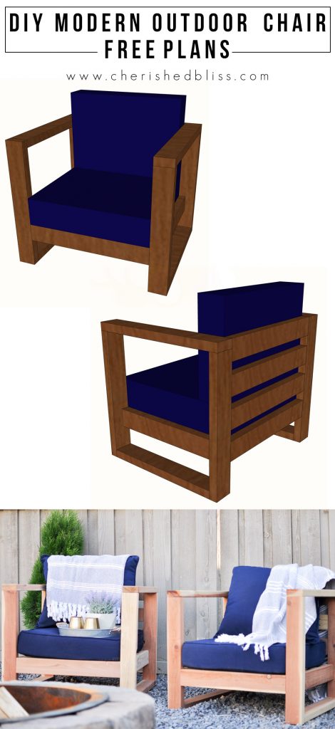 Diy Modern Outdoor Chair Free Plans Cherished Bliss