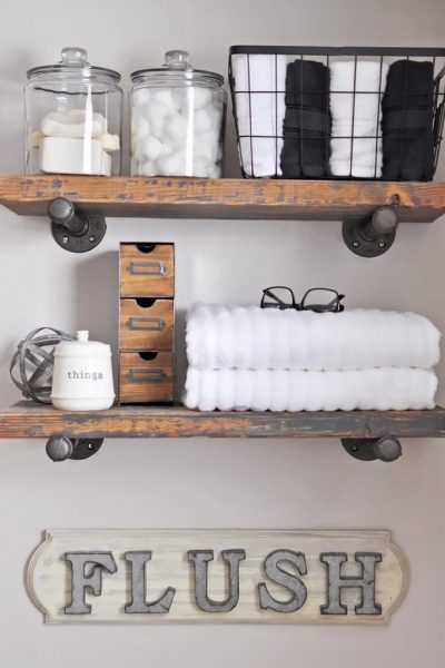 Learn how to Build these Easy DIY Industrial Pipe Shelves.