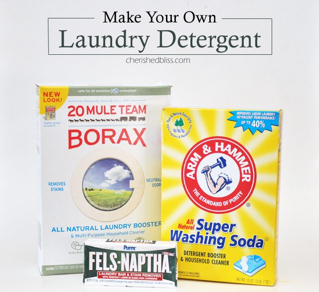 Make your very own homemade laundry detergent using this simple 3 ingredient recipe! via cherishedbliss.com