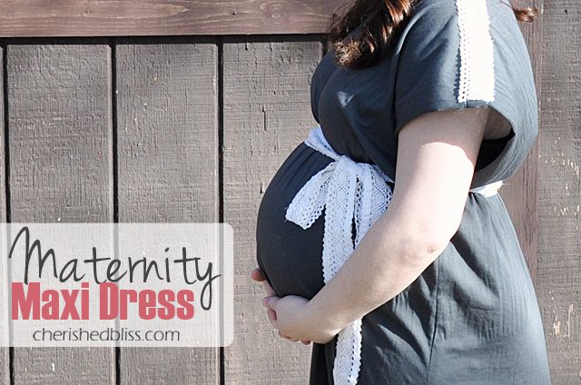 Very Easy Maternity Maxi Dress Tutorial via Cherishedbliss.com