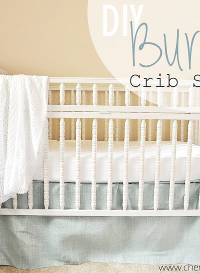 The Easiest DIY Crib Skirt Tutorial Ever via cherishedbliss.com. Love the burlap!