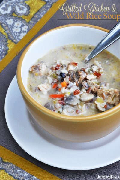 Grilled Chicken and Wild Rice SoupDelicious Grilled Chicken and Wild Rice Soup via cherishedbliss.com