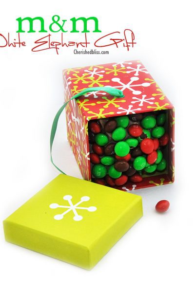 Make a fun M&M White Elephant Gift for this year with a pretend box of candy! #HolidayMM #Shop