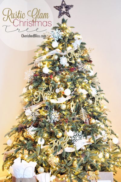 White and Gold Rustic Glam Christmas Tree