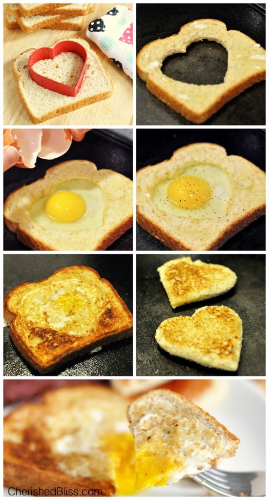 Enjoy this Heart Shaped Egg in a Hole. Perfect for any special morning! 