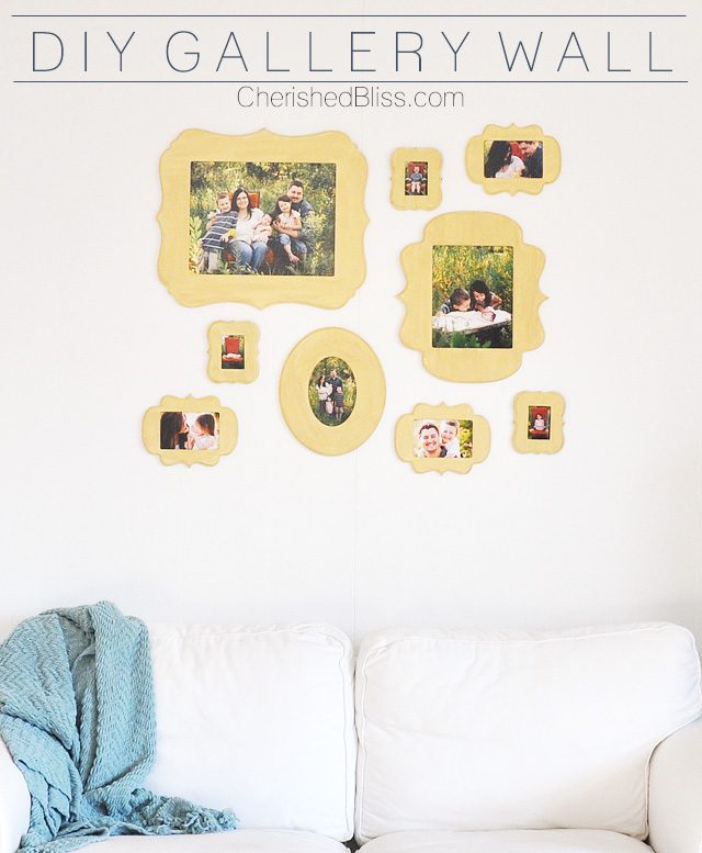 A DIY Gallery Wall using Cut it Out Frames. This is the perfect way to display all those family photos