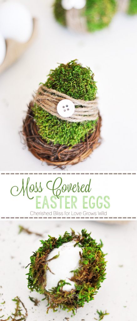 Welcome Spring with these adorable Moss Covered Easter Eggs 