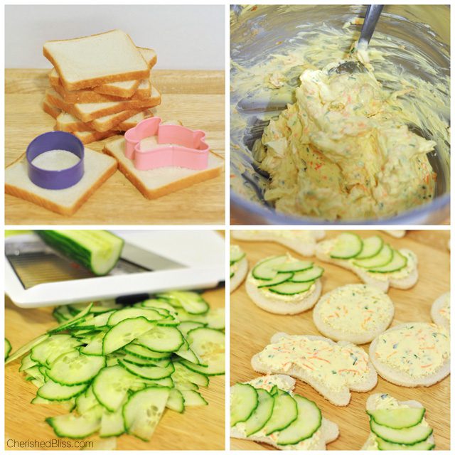 Enjoy these fun Easter Cucumbers Sandwiches at your next Spring Party, they are sure to be a hit! 
