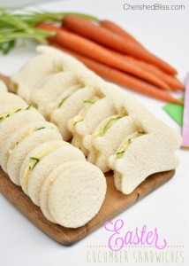 Enjoy these fun Easter Cucumbers Sandwiches at your next Spring Party, they are sure to be a hit!