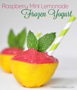 This recipe for Raspberry Mint Lemonade Frozen Yogurt is a delicious and healthy frozen yogurt that can be whipped up quickly satisfying everyone's taste buds.