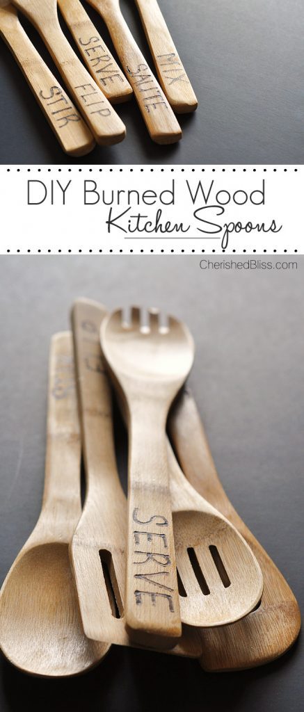 Add a little something extra to your kitchen with these DIY Wood Burned Spoons