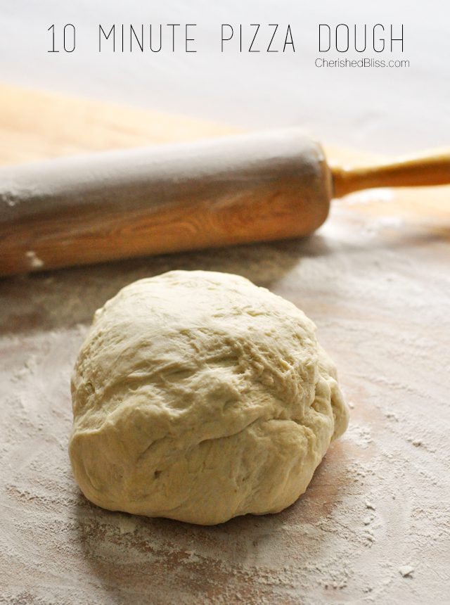 With this easy peasy pizza dough you can have a homemade pizza dough ready for toppings in about 10 minutes.