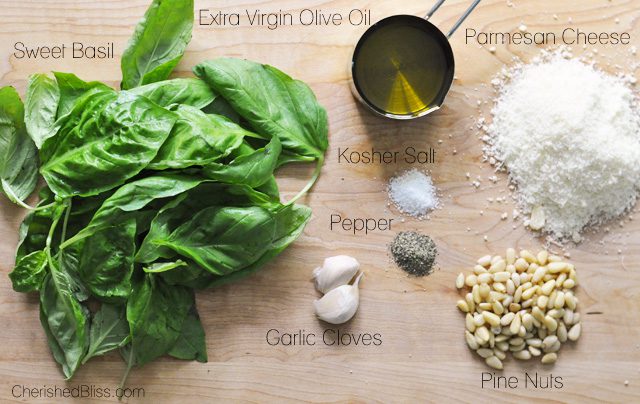 Classic Basil Pesto only requires a few fresh ingredients. A must make this summer!