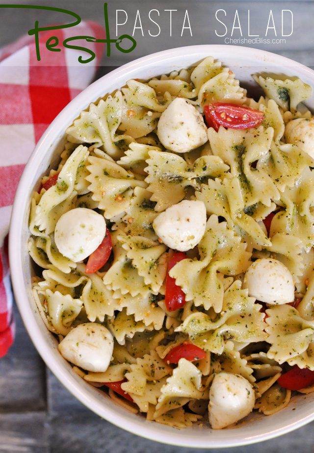 This Pesto Pasta Salad is super easy to throw together, yet fresh and delicious! 
