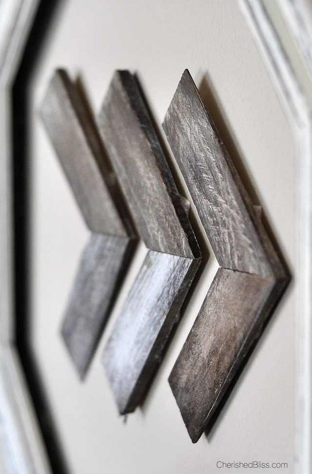 Wooden Arrow Wall Art made from wood shims