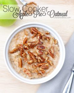 Fall mornings can start out rather chilly and nothing will warm you and your family up like Slow Cooker Apple Pie Oatmeal.