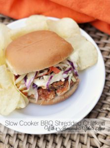 This Slow Cooker BBQ Shredded Chicken has the unique addition of fall spices and is sure to be a hit with the whole family this season! Get the recipe at CherishedBliss.com