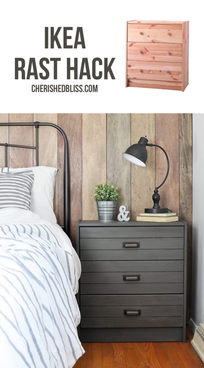 Ikea Rast Hack | Turn a simple dresser into this Printer's Cabinet inspired Rustic Industrial Nightstand