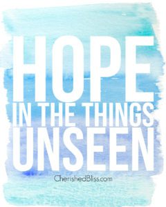 Hope in the Things Unseen Free Watercolor Printable