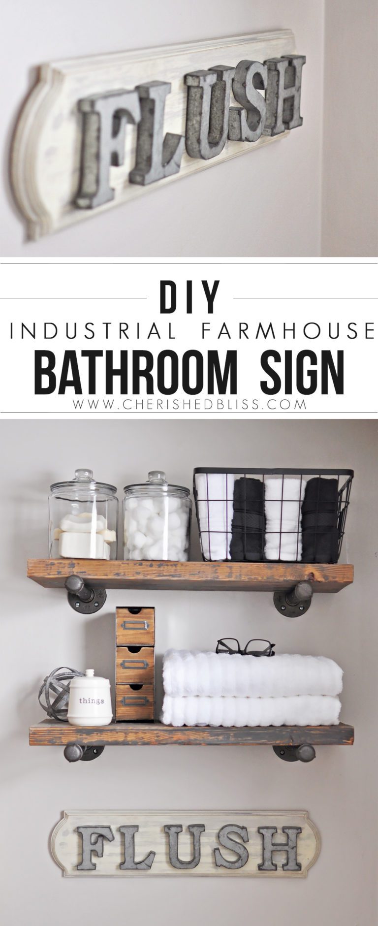 DIY farmhouse bathroom sign