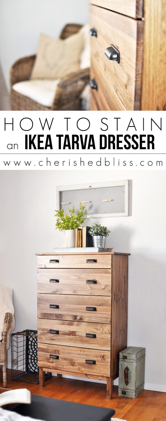 Ikea Hack | How to Stain an Ikea Tarva Dresser