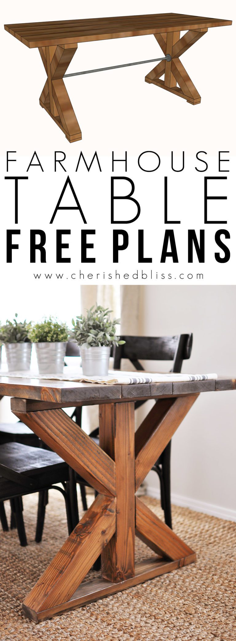 X Farmhouse Table Free Plans 1