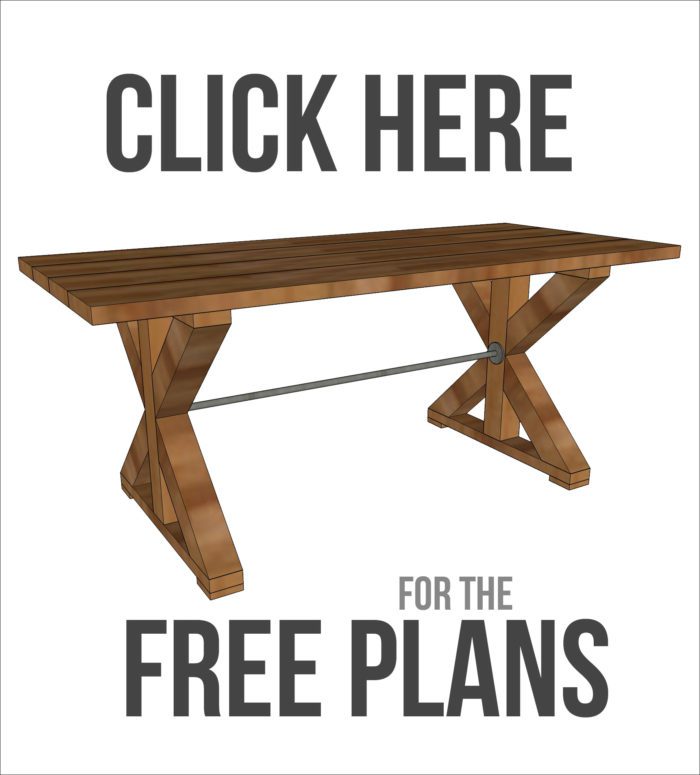 X Brace Farmhouse Table Free Plans, How To Build A Farmhouse Table With Leaf Stone