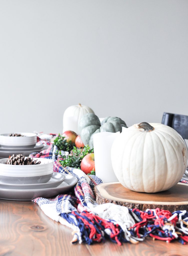 Enjoy this beautiful Simple, Cozy Fall Tablescape that can easily transition right into the Christmas Season. 