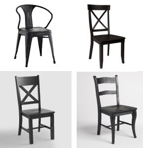 Farmhouse Style Black Dining Room Chairs