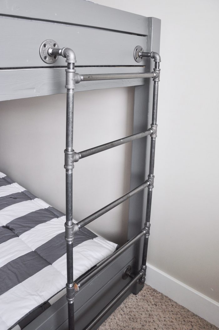 Diy Industrial Bunk Bed Free Plans, How To Make A Wooden Ladder For Bunk Bed