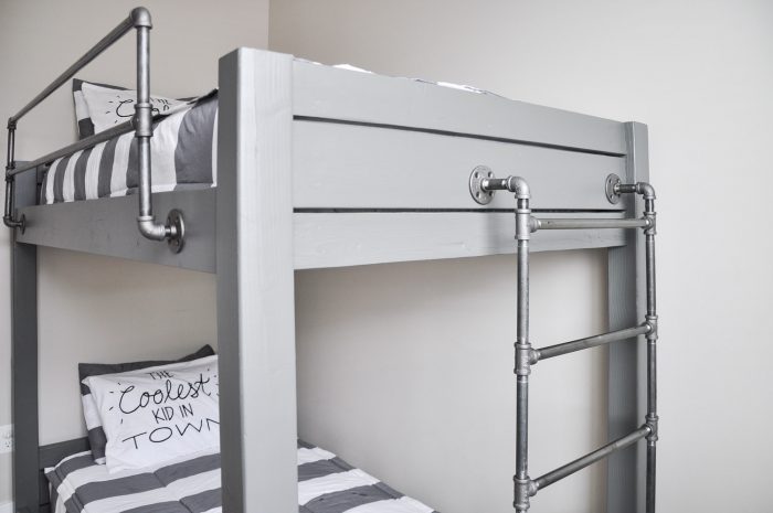 Get the Free Plans for this DIY Industrial Bunk Bed!