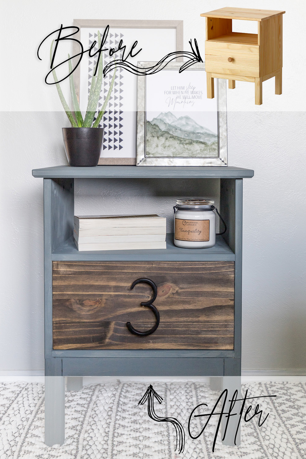 Give this basic Ikea Nightstand an easy modern makeover in just a few hours following the tutorial for this Tarva Nightstand Hack!
