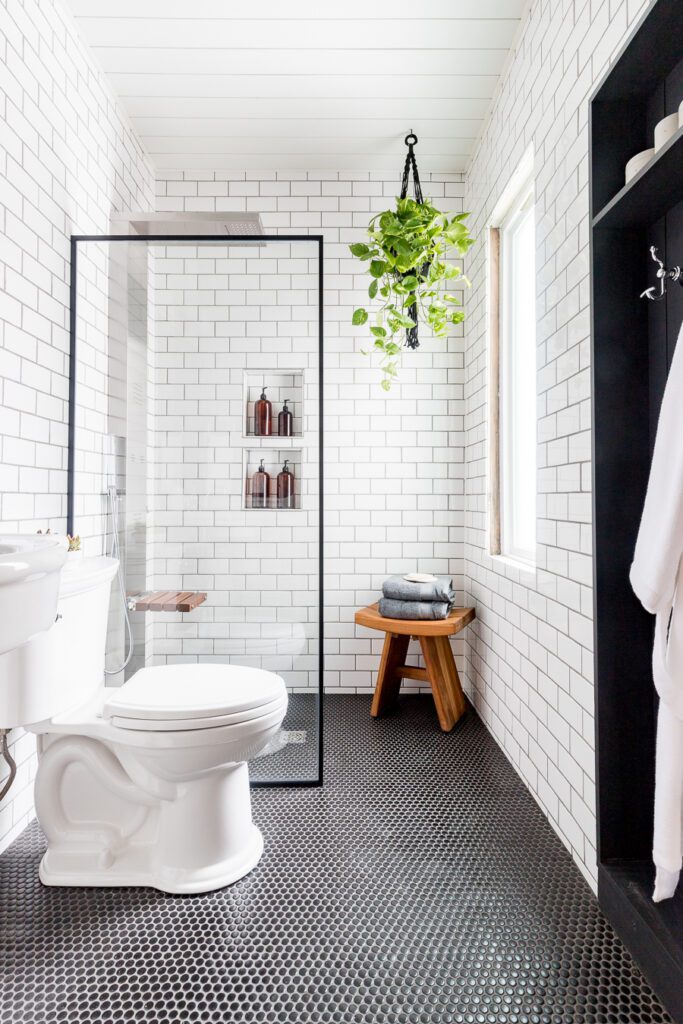 Black And White Industrial Bathroom Cherished Bliss