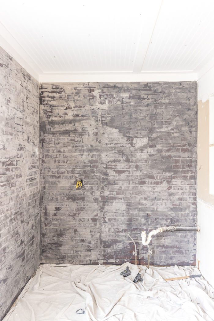 How To Paint An Industrial Faux Brick Wall Cherished Bliss - Faux Concrete Wall Plaster