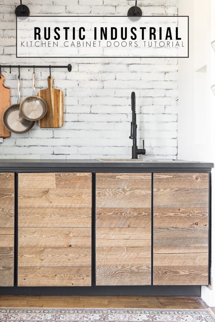 Inspired by a coffee shop you can build your own Rustic Industrial Cabinet Doors with this tutorial for custom made doors you can't buy in a store! 