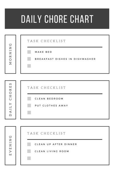 Summer Chore Chart Free Printable for Kids