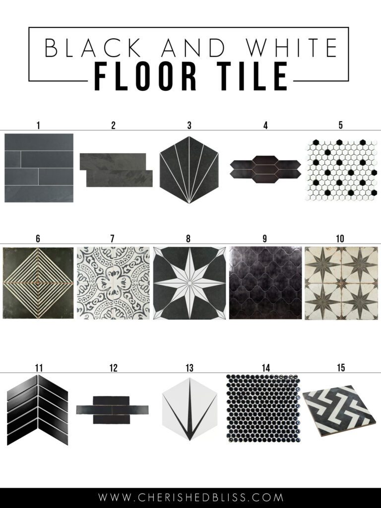 Black and White Bathroom Floor Tile