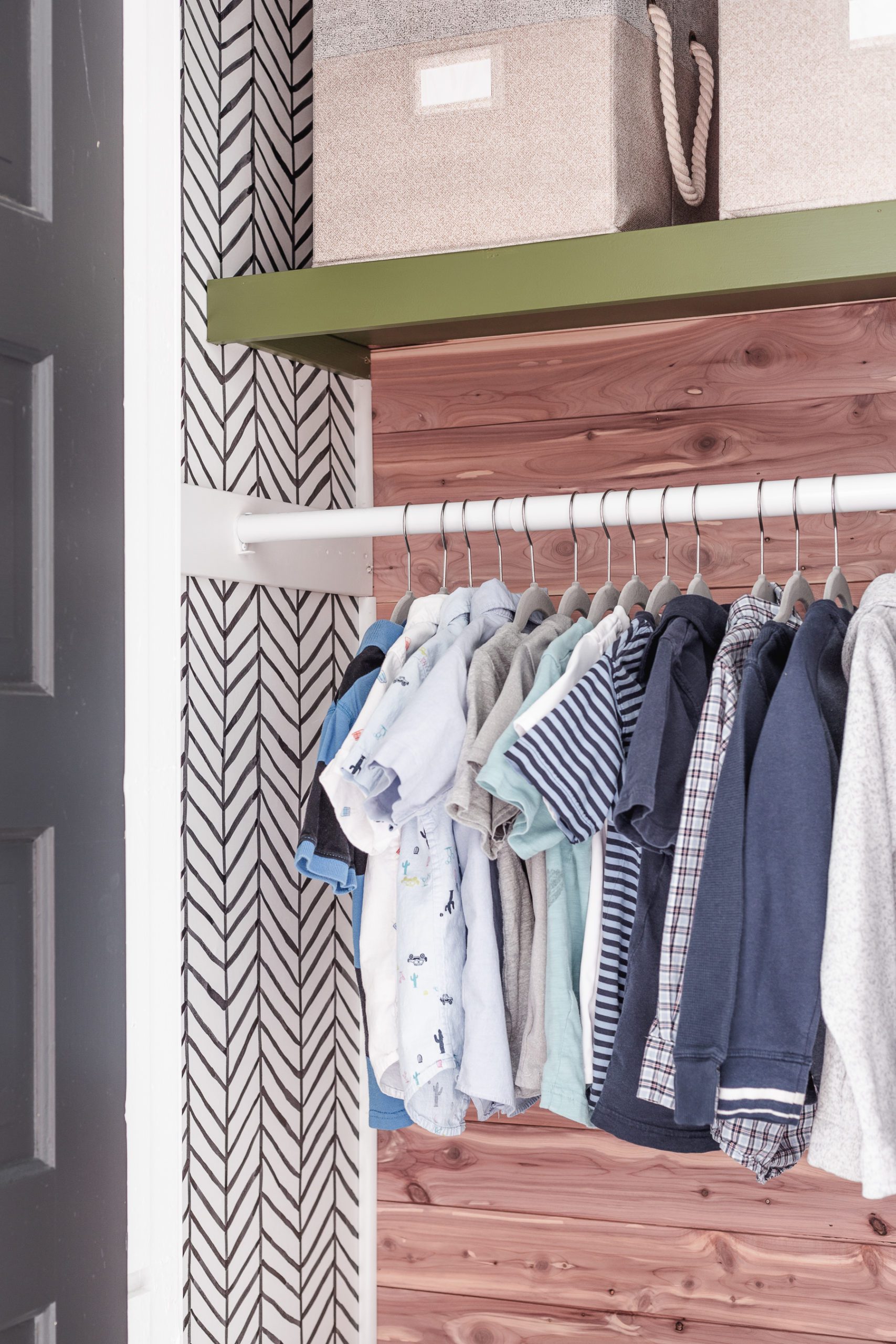 Small Kids Closet Makeover with Organization