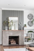 DIY Concrete Fireplace Makeover Before & After