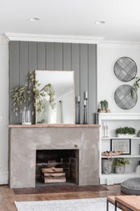 DIY concrete fireplace Makeover AFTER